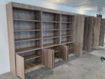 6x Storage Cabinet Set - Grey Wood Effect Cupboards - 604W × 223H × 50D cm - Image 2