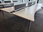 Steelcase White Bench Desk -  Person Workstation with Double Wave Top - 160cm - Image 6