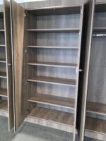 6x Storage Cabinet Set - Grey Wood Effect Cupboards - 604W × 223H × 50D cm - Image 12
