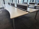 Steelcase White Bench Desk -  Person Workstation with Double Wave Top - 160cm - Image 8