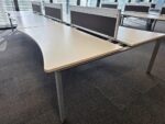 Steelcase White Bench Desk -  Person Workstation with Double Wave Top - 160cm - Image 9