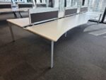 Steelcase White Bench Desk -  Person Workstation with Double Wave Top - 160cm - Image 10