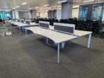Steelcase White Bench Desk, 4-Person Workstation with Double Wave Top - 160cm - Image 2