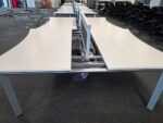 Steelcase White Bench Desk, 4-Person Workstation with Double Wave Top - 160cm - Image 4