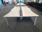 Steelcase White Bench Desk, 4-Person Workstation with Double Wave Top - 160cm - Image 5