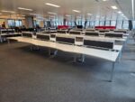 Steelcase 8-Person Desk - Bench with Double Wave White Top and Screens - 160cm - Image 5