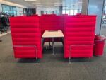 Vitra Alcove Cabin Booth - 4 Person Red Privacy Pod with White Power Table - Image 3