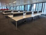Steelcase 8-Person Desk - Bench with Double Wave White Top and Screens - 160cm - Image 6