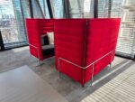 Vitra Alcove Cabin Booth - 4 Person Red Privacy Pod with White Power Table - Image 10