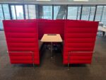 Vitra Alcove Cabin Booth - 4 Person Red Privacy Pod with White Power Table - Image 16