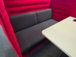 Vitra Alcove Cabin Booth - 4 Person Red Privacy Pod with White Power Table - Image 17