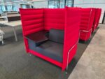 Vitra Alcove Work Booth - 1 Person Red High Back Pod with Desk and Storage