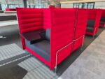 Vitra Alcove Work Booth - 1 Person Red High Back Pod with Desk and Storage - Image 2