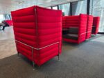 Vitra Alcove Work Booth - 1 Person Red High Back Pod with Desk and Storage - Image 3