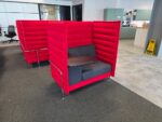 Vitra Alcove Work Booth - 1 Person Red High Back Pod with Desk and Storage - Image 7