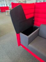 Vitra Alcove Work Booth - 1 Person Red High Back Pod with Desk and Storage - Image 11