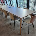 10 Person Meeting Table with Vitra HAL Meeting Chairs - 320cm Top With Power