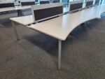 Steelcase 8-Person Desk - Bench with Double Wave White Top and Screens - 160cm - Image 10