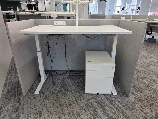 Sven Electric Standing Desk with Pedestal and Dual Motor | White Unit - 140cm
