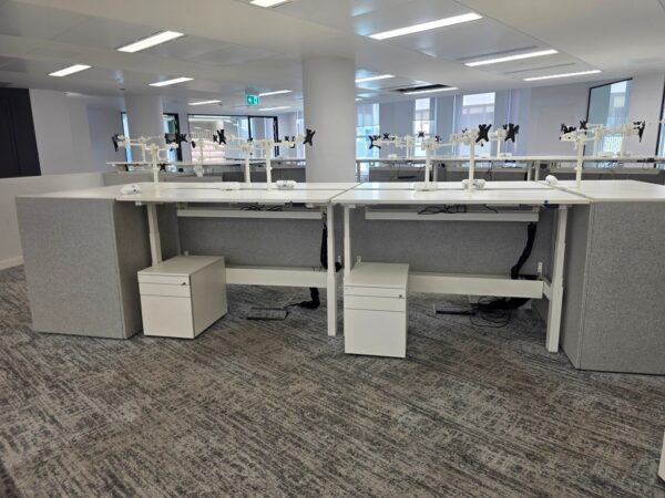 Bene Double Electric Desk | Sit-Stand Office Workstation with Pedestals - 160cm