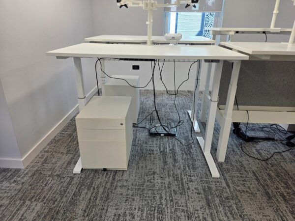 Sven Electric Standing Desk with Pedestal, Dual Motor and White Colour - 140cm
