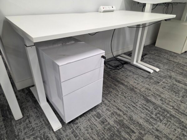 Sven Height Adjustable Desk | Heavy Duty Sit-Stand Workstation + Mobile Pedestal
